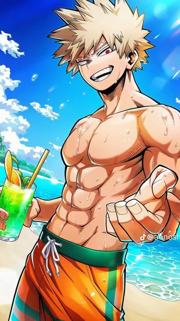 ai character: Bakugo al mare💥 background