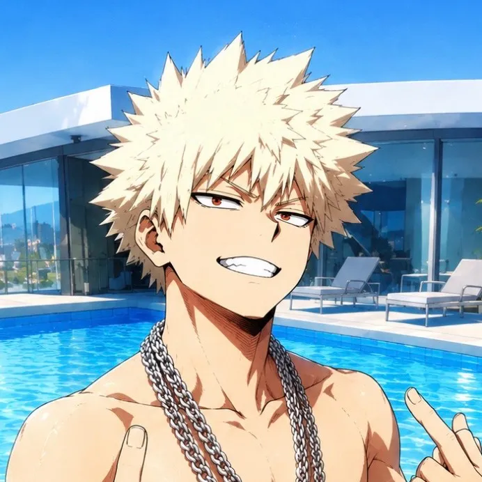chat with ai character: Bakugo at resort