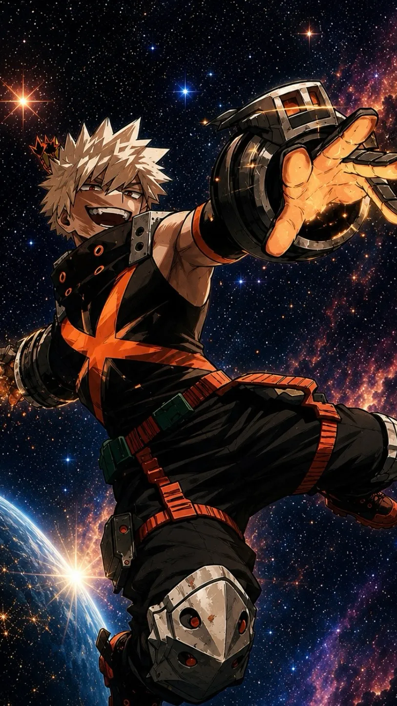 ai character: Bakugo x space🪐 background
