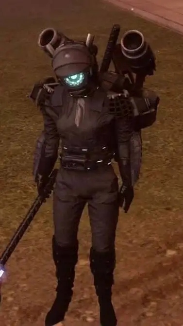 ai character:  plunger woman  background