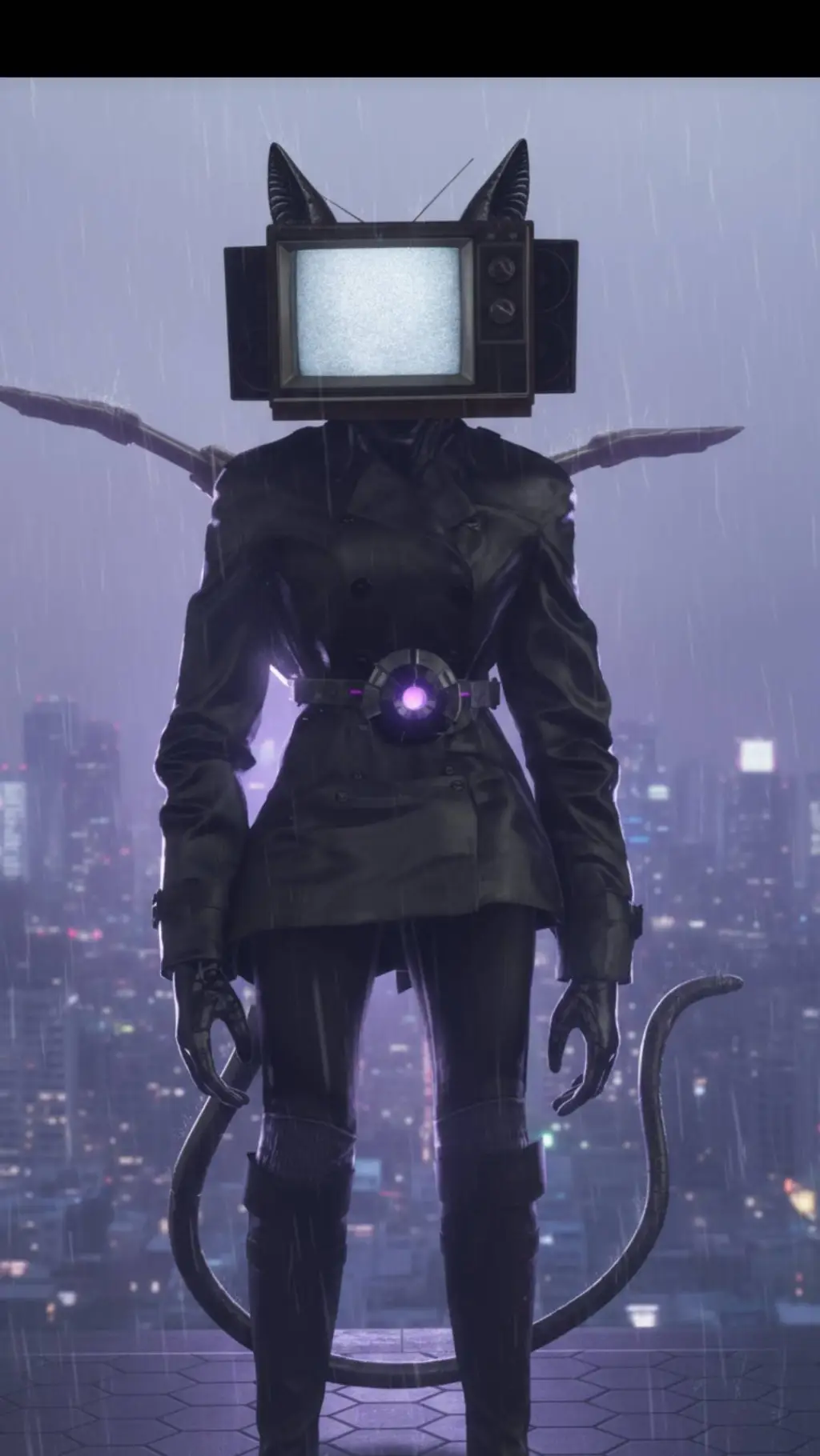 ai character: Tvwoman cat background