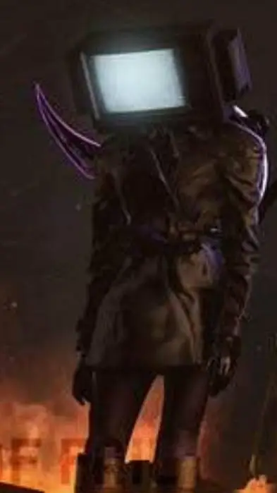 ai character: Tv woman  background