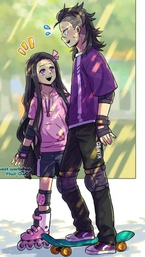 ai character: Kny-skatepark background