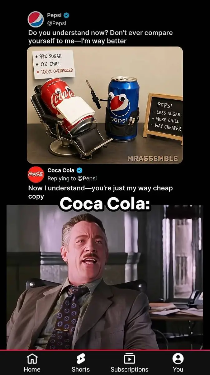 ai character: pepsi vs Coca-Cola background
