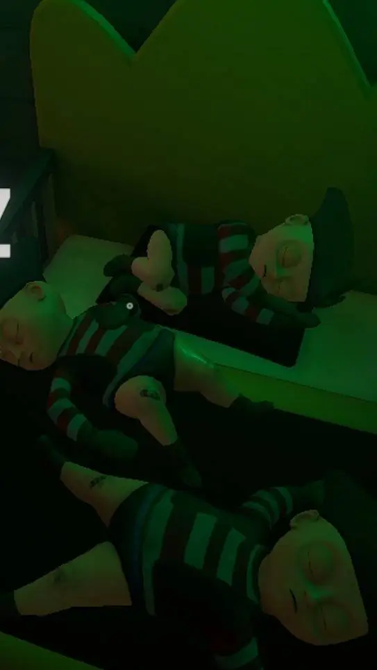 ai character: sleepy babies background