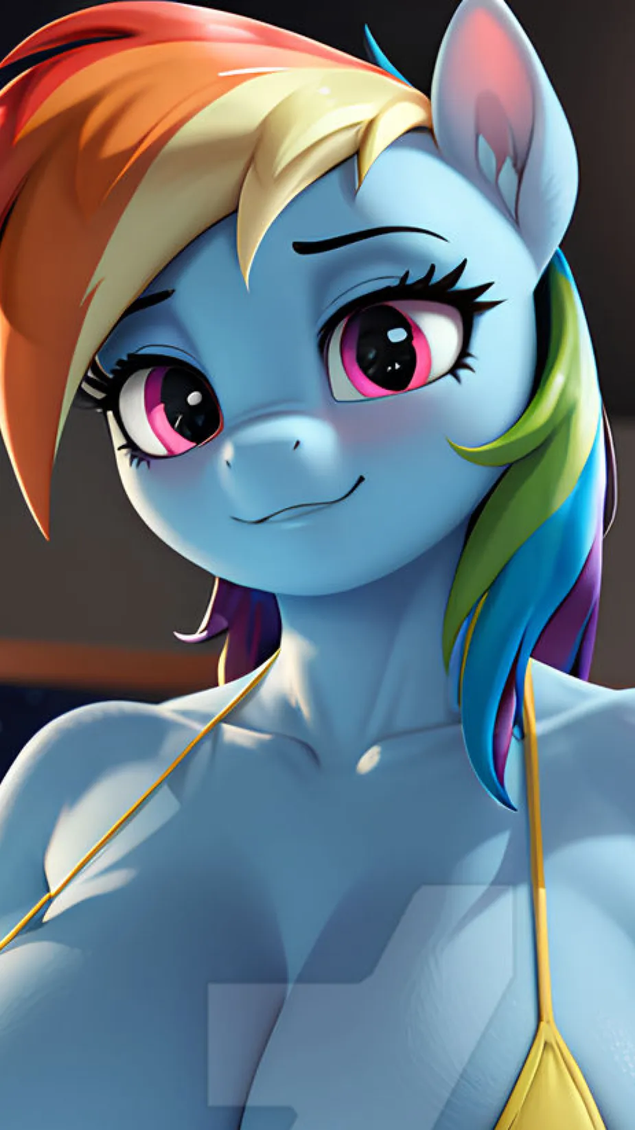 ai character: Rainbow Dash  background