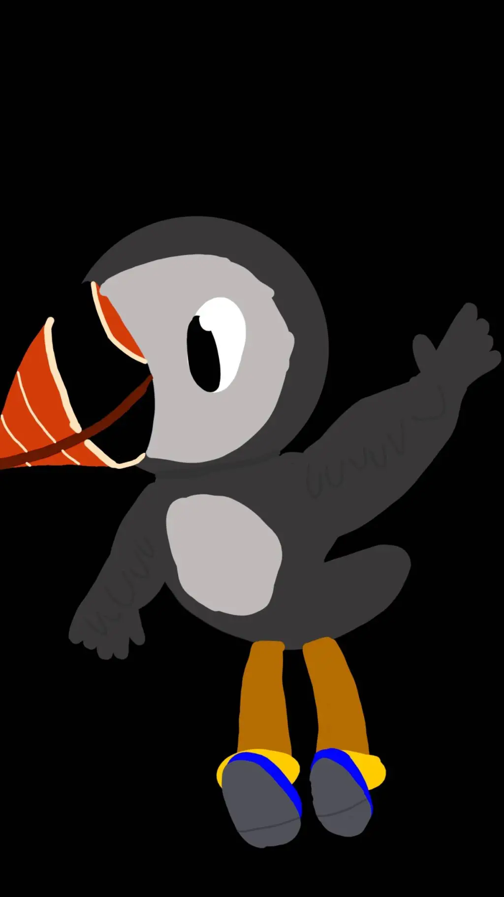 ai character: Puffy the puffin  background