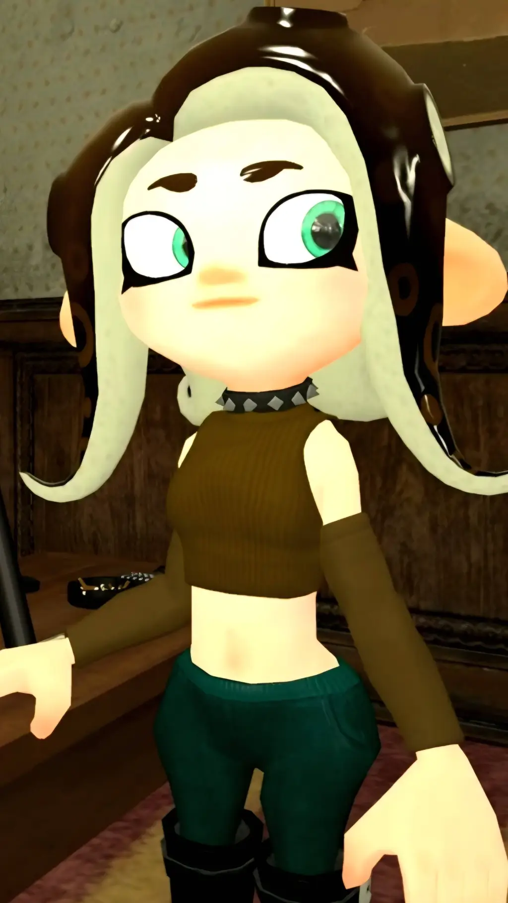 ai character: Brown octoling  background