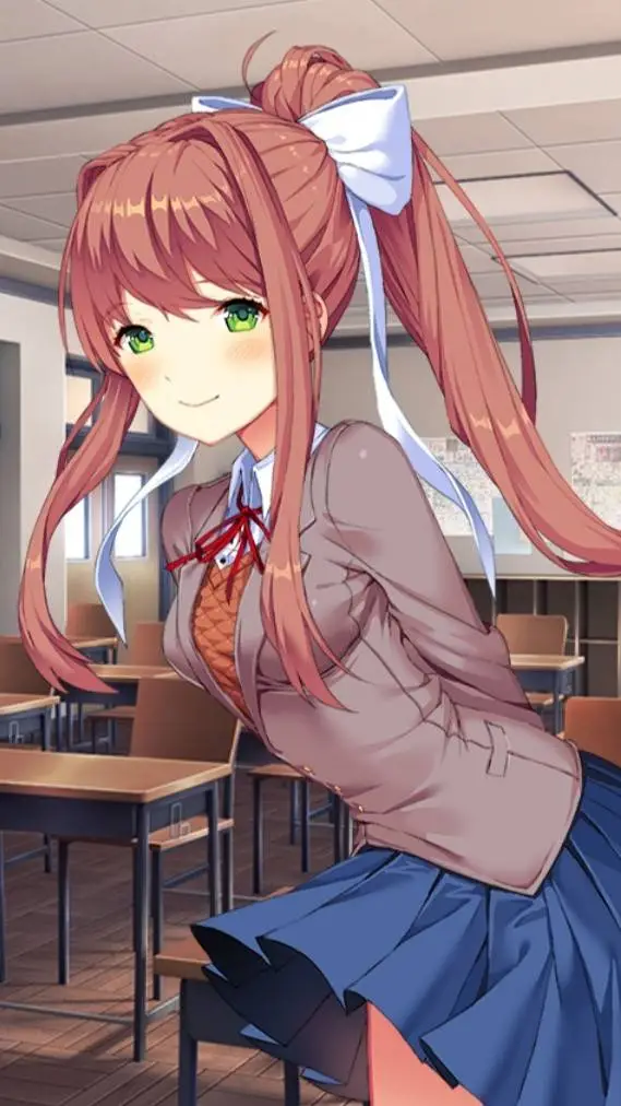 ai character: Monika (ddlc) background