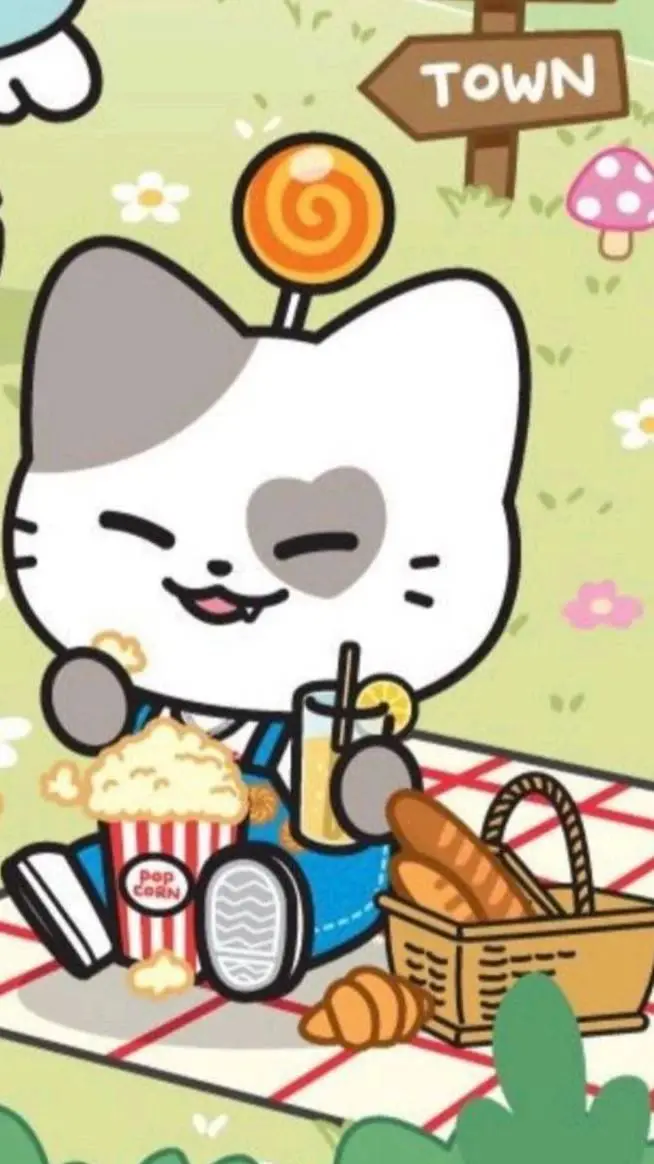 ai character: Popcorn Kitty background