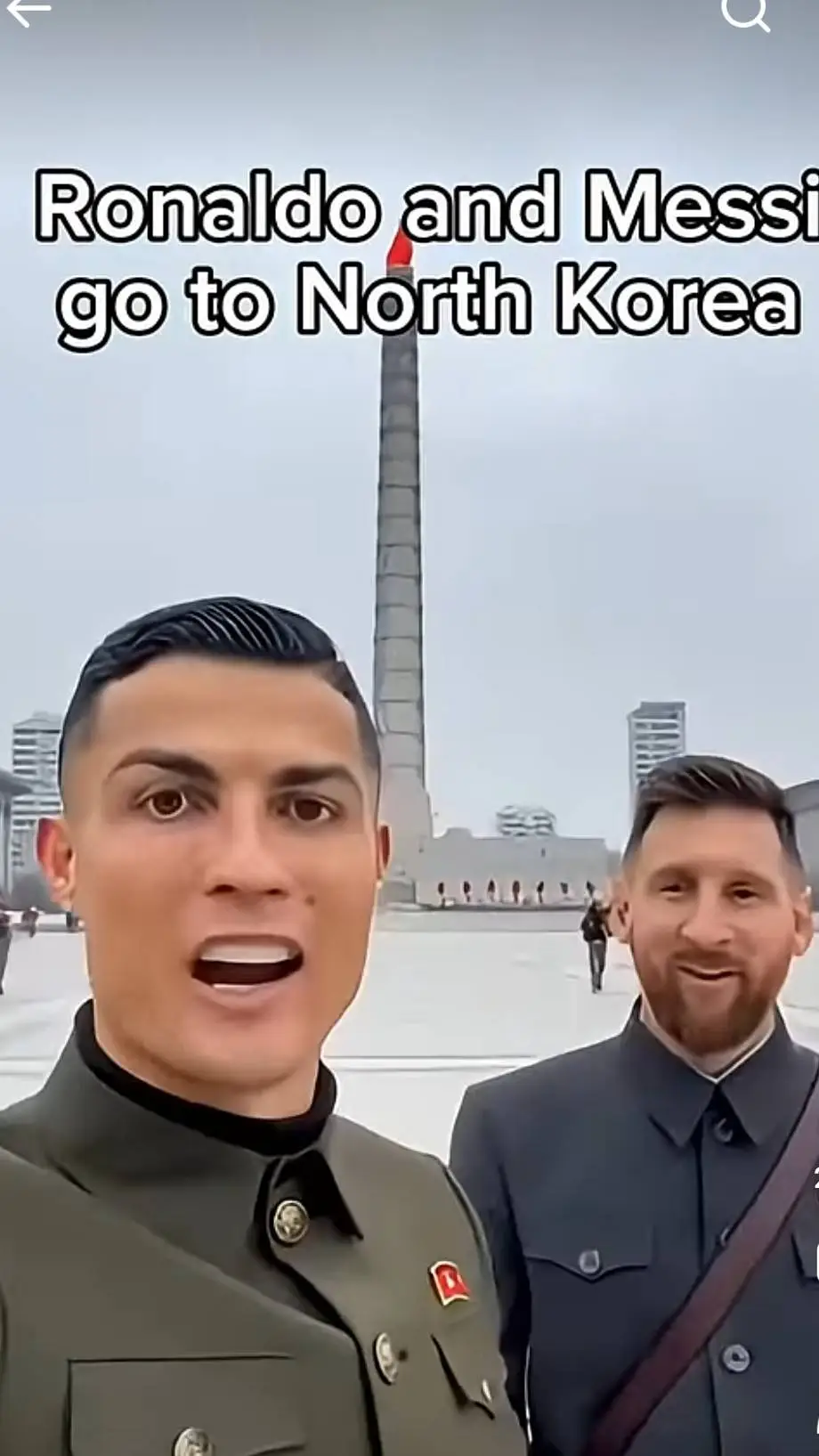 ai character: Messi and Ronaldo  background
