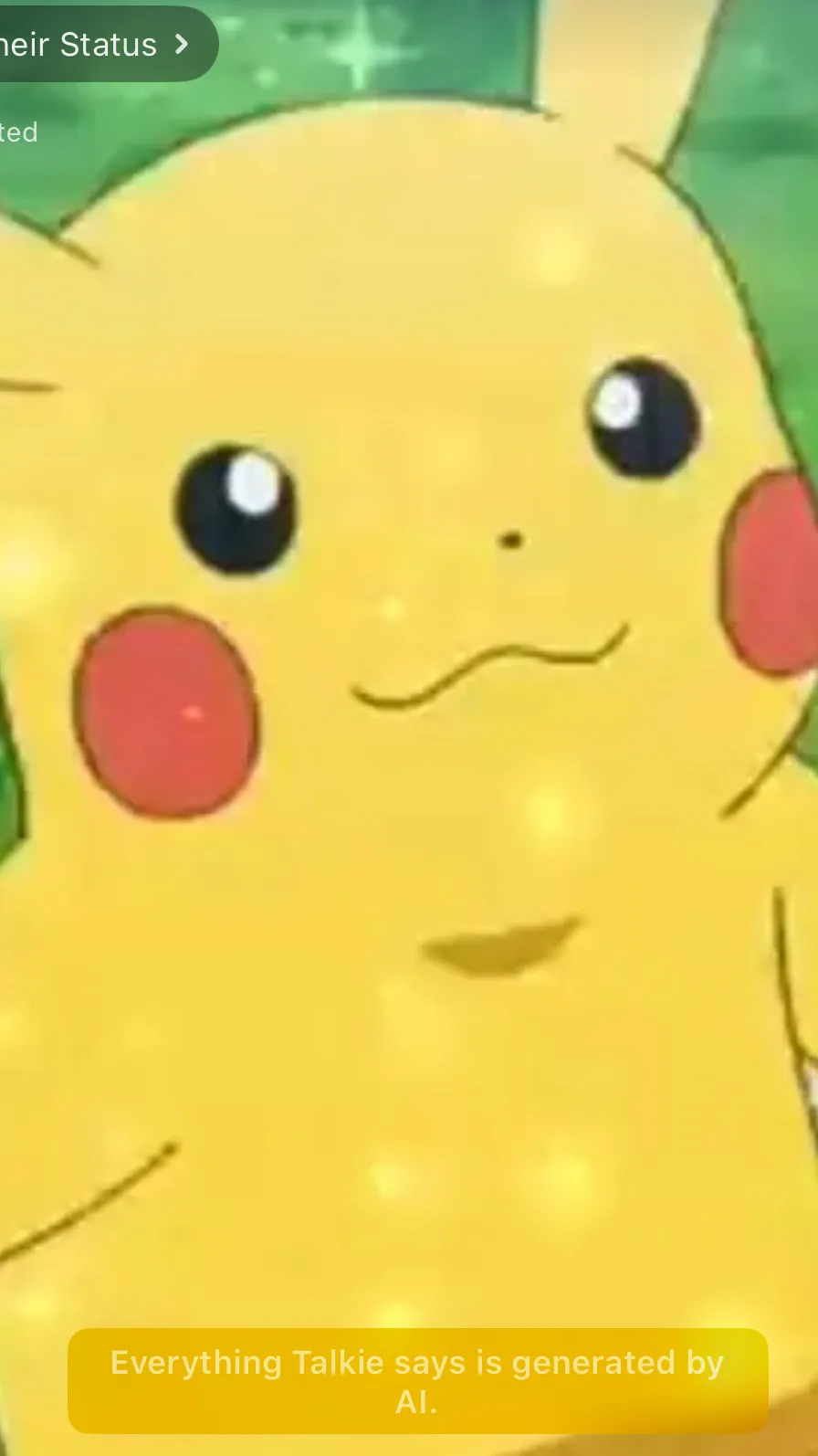 ai character: Small Pikachu background