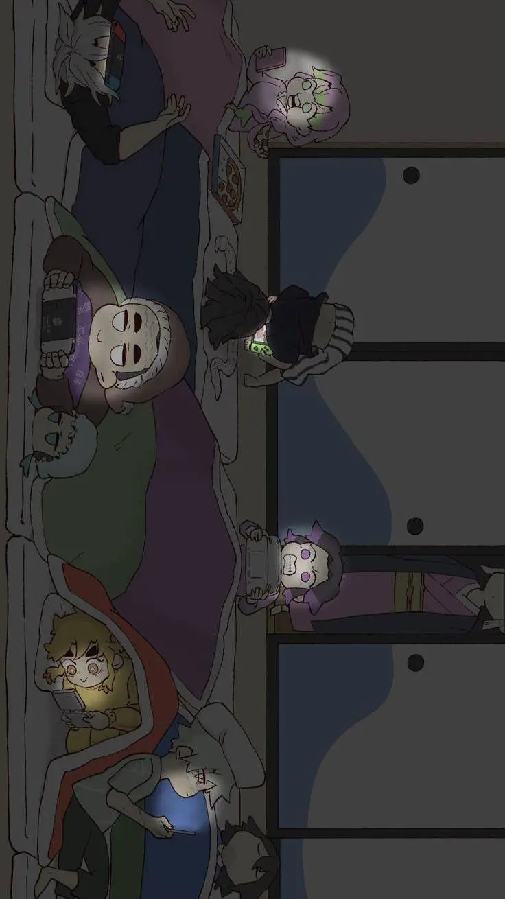 ai character: Kny sleepover background