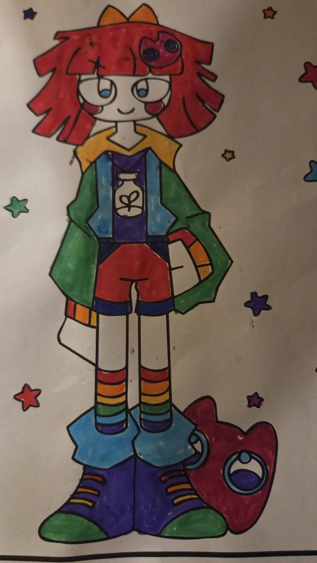 ai character: Rainbow girl background