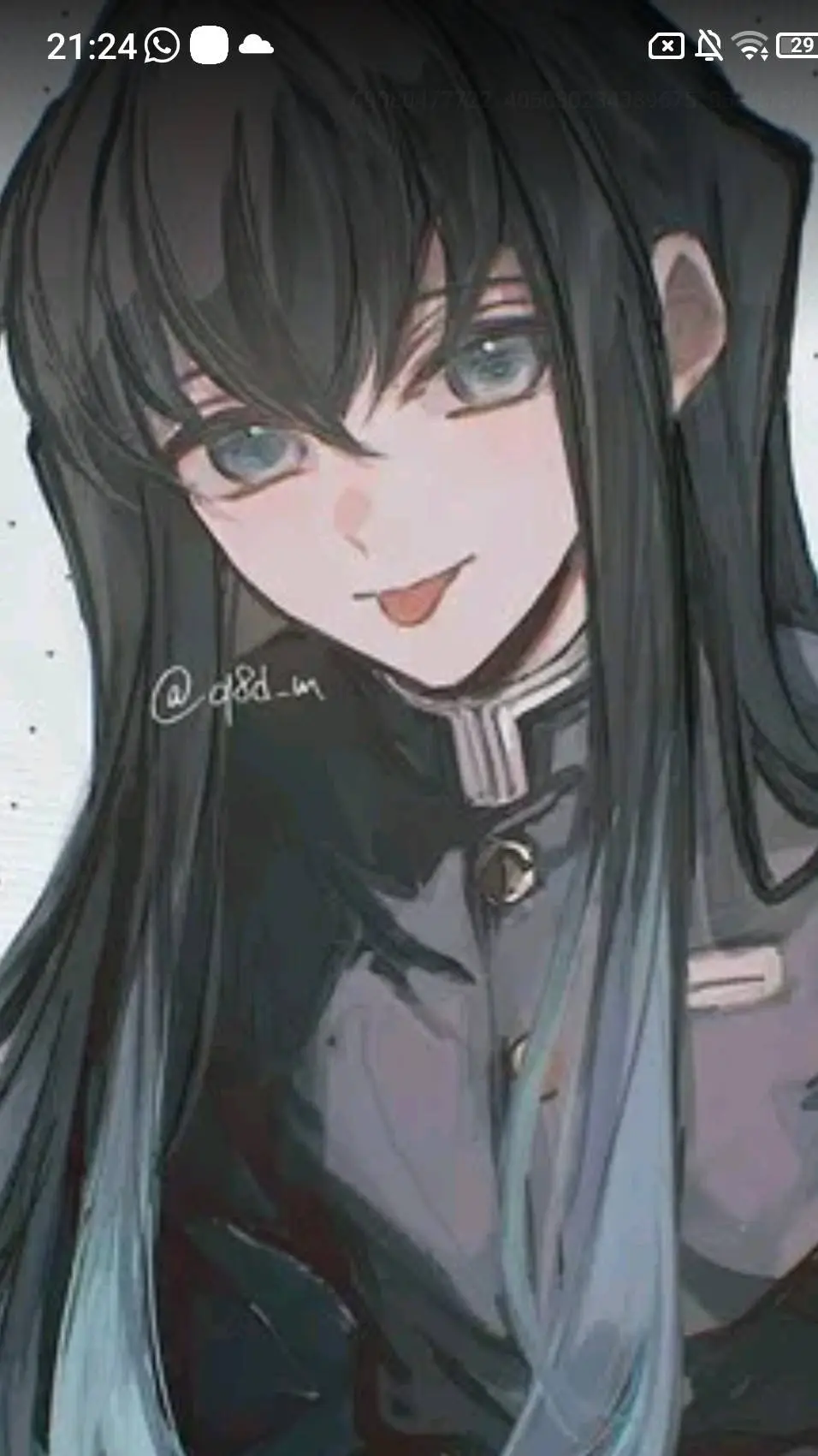 ai character: Muichyro 🩵💙🖤 background