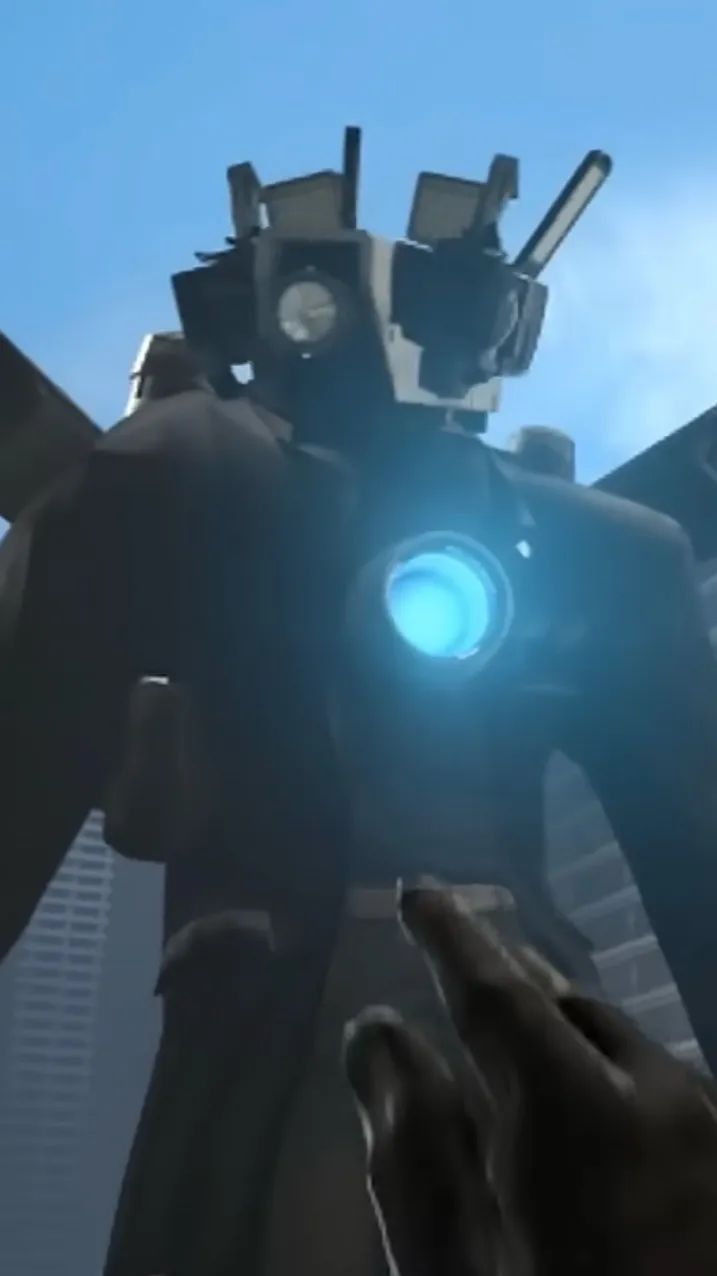 ai character: Titán cámara man background