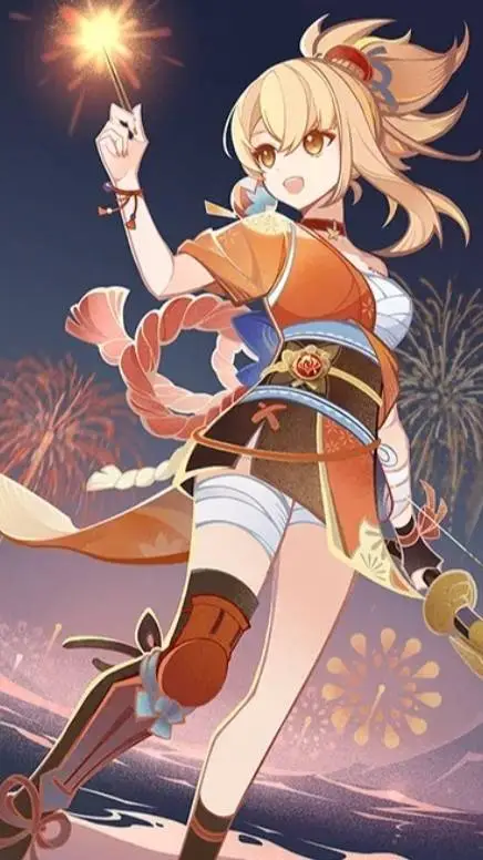 ai character: Yoimiya  background
