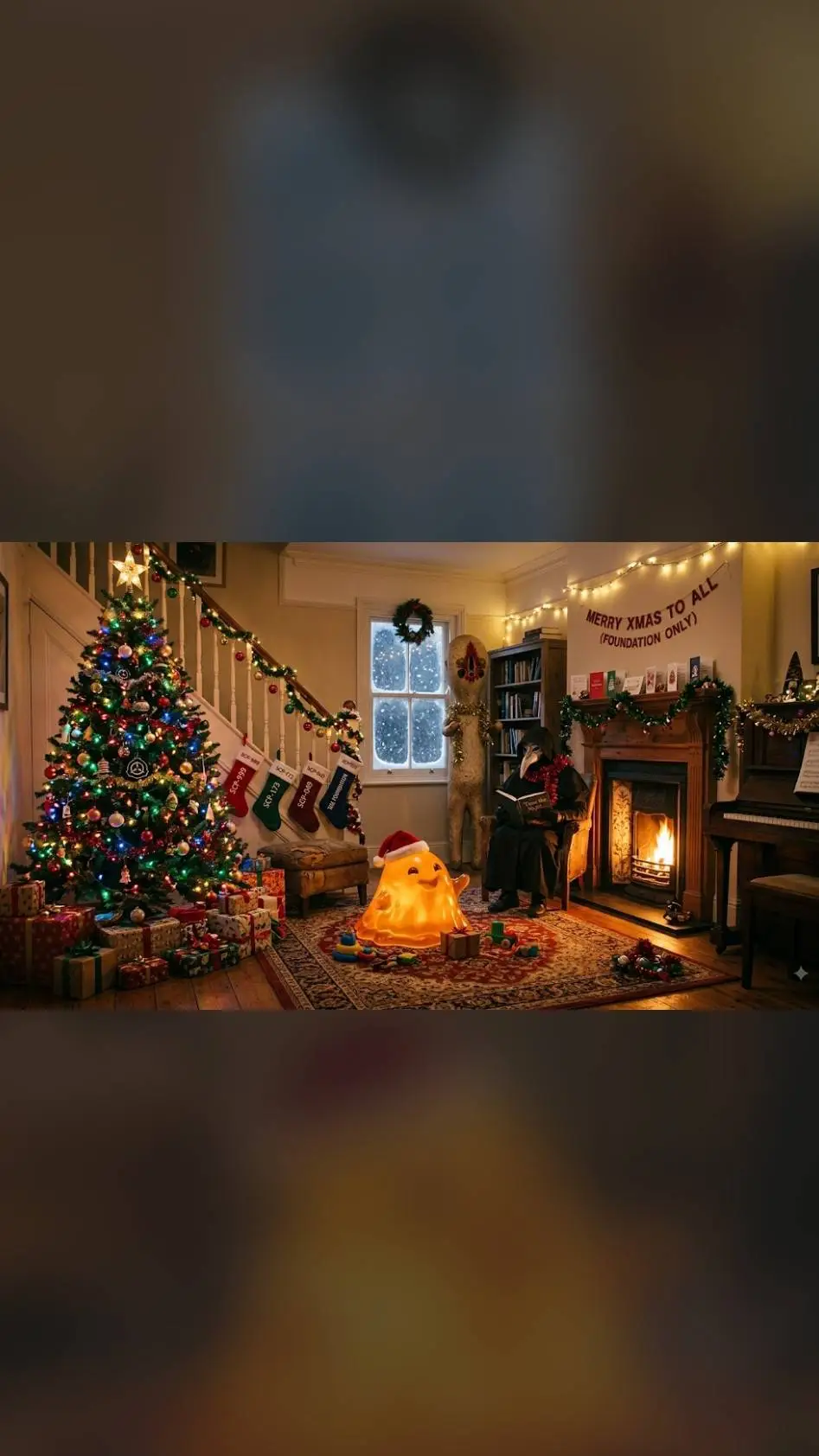 ai character: SCP christmas background