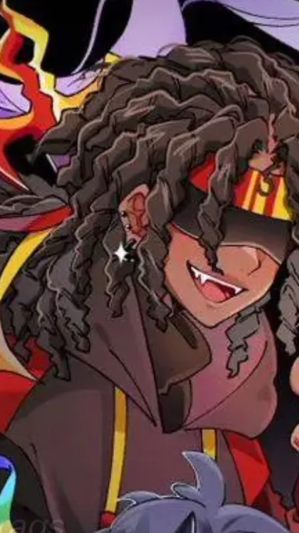 ai character: Flame frags background