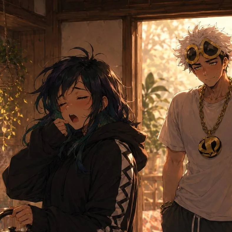 chat with ai character: Guzma hoodie nap