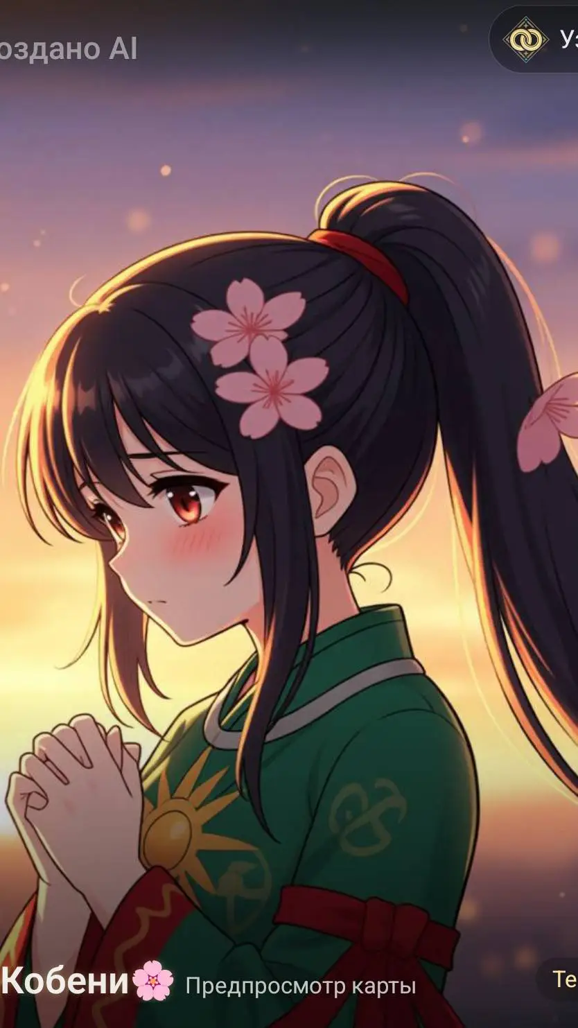 ai character: Кобени🌸 background