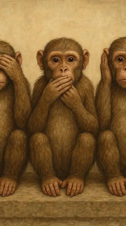 ai character: three wise monkey background