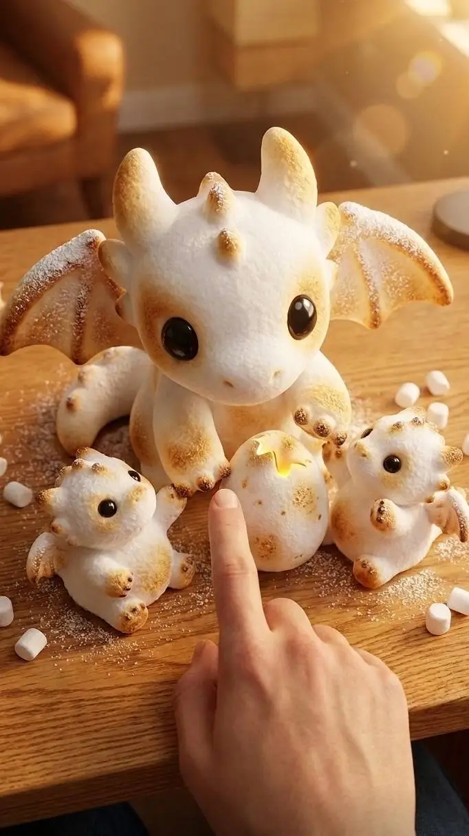 ai character: marshmallow dragon background