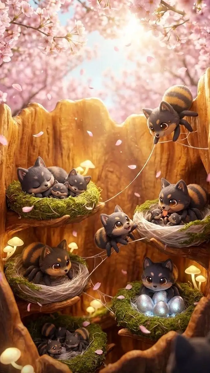 ai character: spider wolf  background