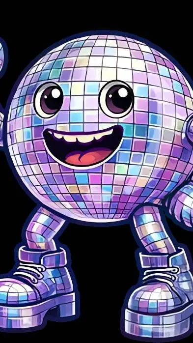ai character: disco ball  background