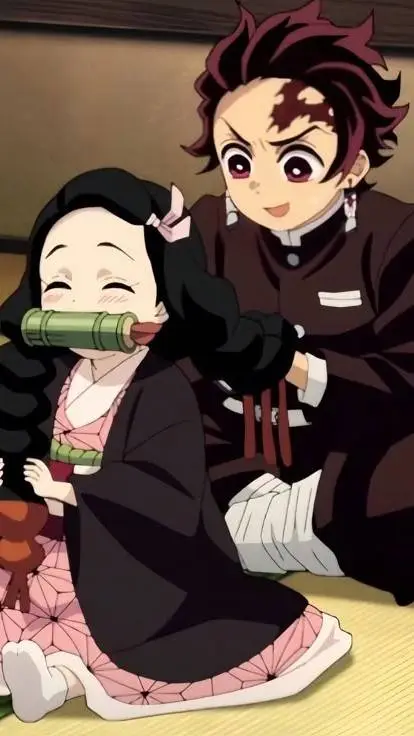 ai character: nezuko and tanjiro background