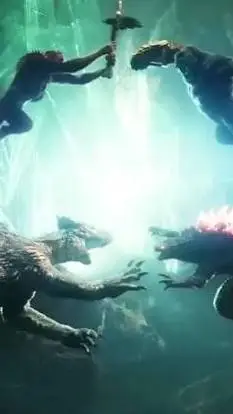 ai character: Godzilla the new e background