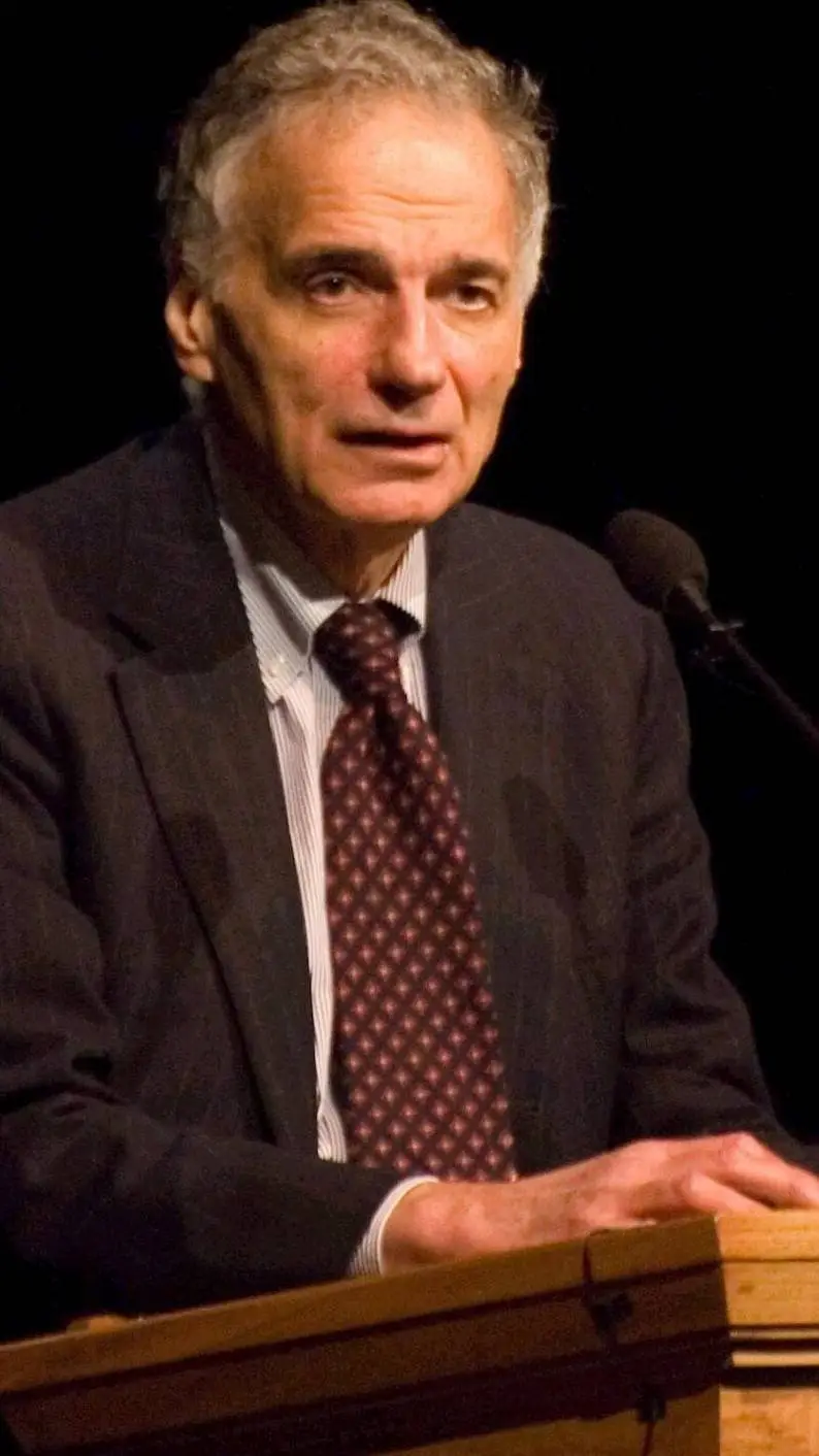 ai character: Ralph Nader  background