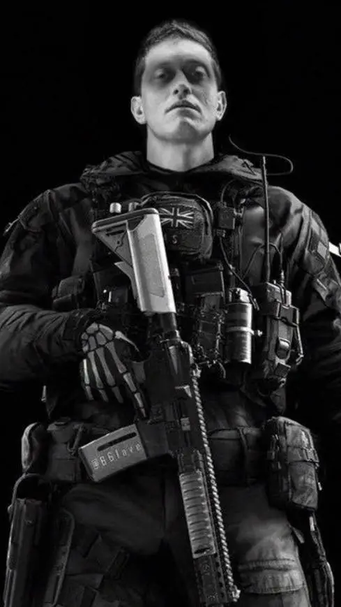 ai character: Simon ghost riley  background