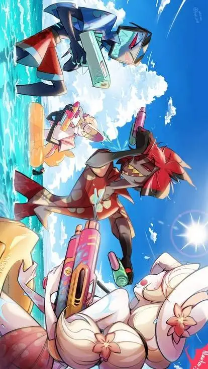 ai character: HH beach! background