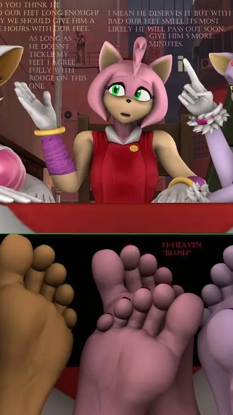 ai character: Three Girls Feet  background