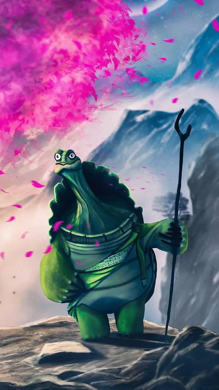 ai character: el maestro Oogway  background
