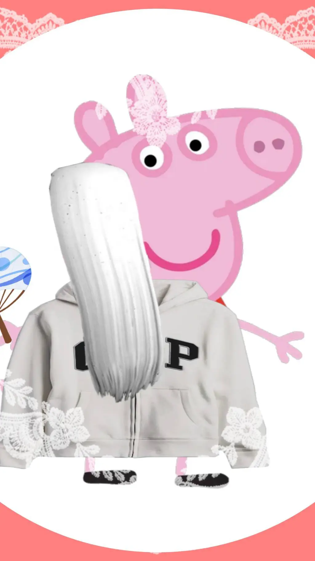 ai character: preppy pippa pig💘💘 background