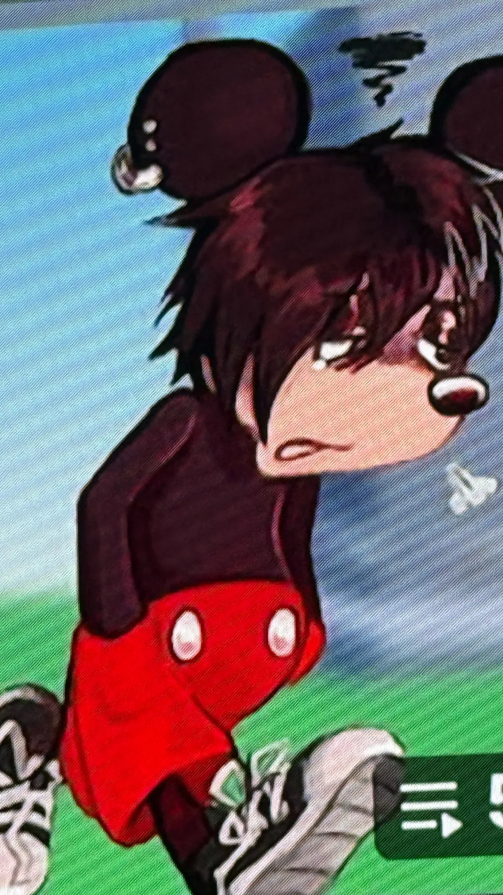 ai character: Mickey much  background