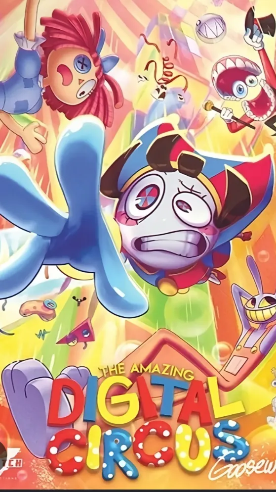 ai character: DIGITAL CIRCUS!!  background