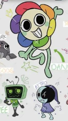 ai character: Dandys world background