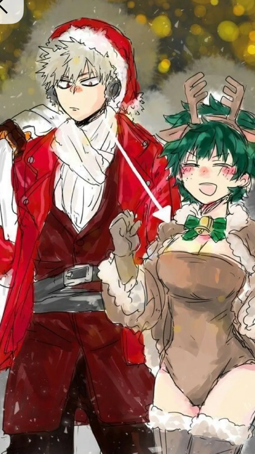 ai character: Mha Christmas background