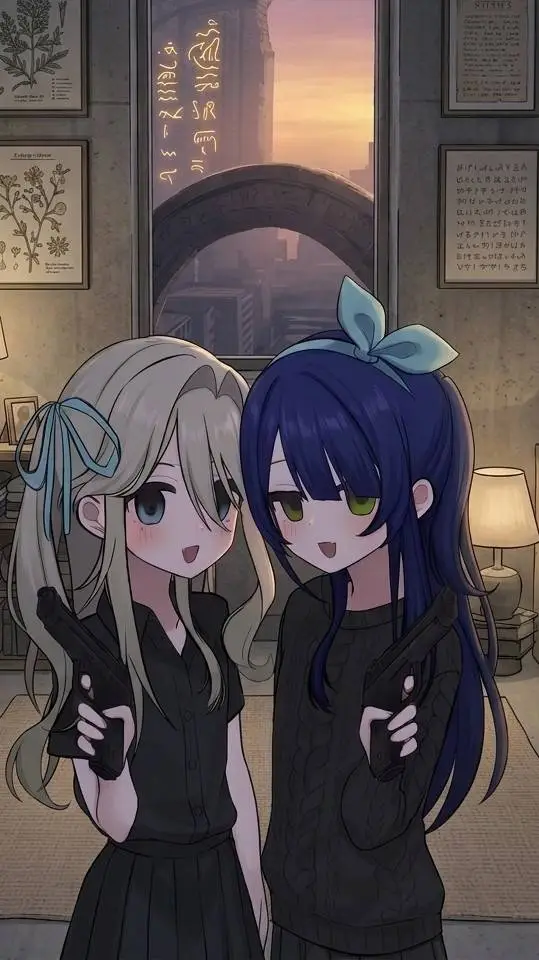 ai character: Ami y Naru  background