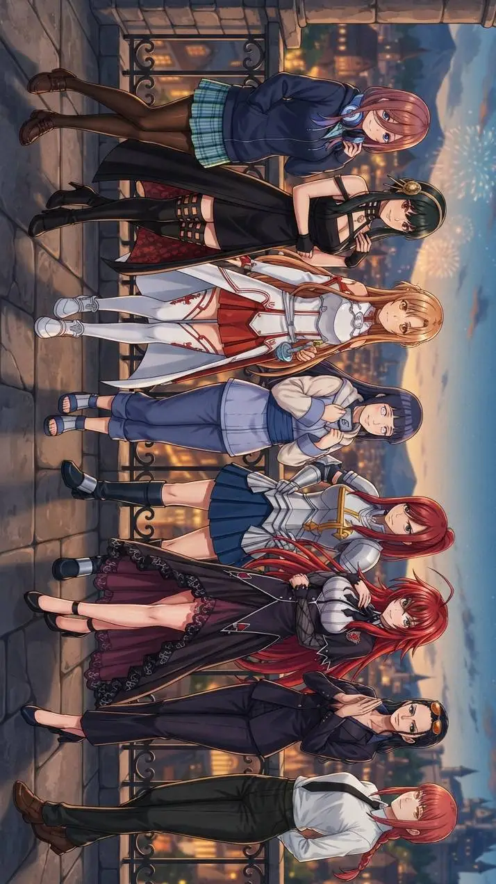 ai character: Tus 8 esposas  background