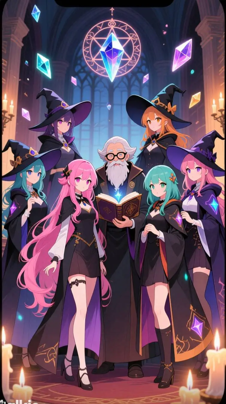 ai character: Escuela magica background