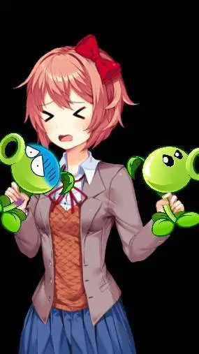 ai character: Sayori PEW background