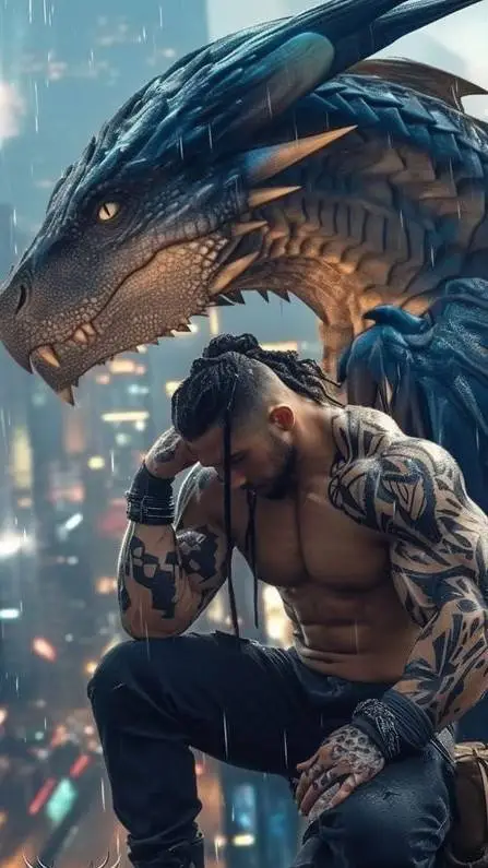 ai character: Darian y su dragon background