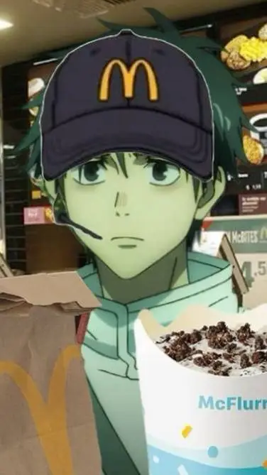 ai character: JJK McDonald's  background