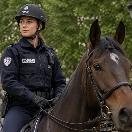 chat with ai character: Police a cheval!