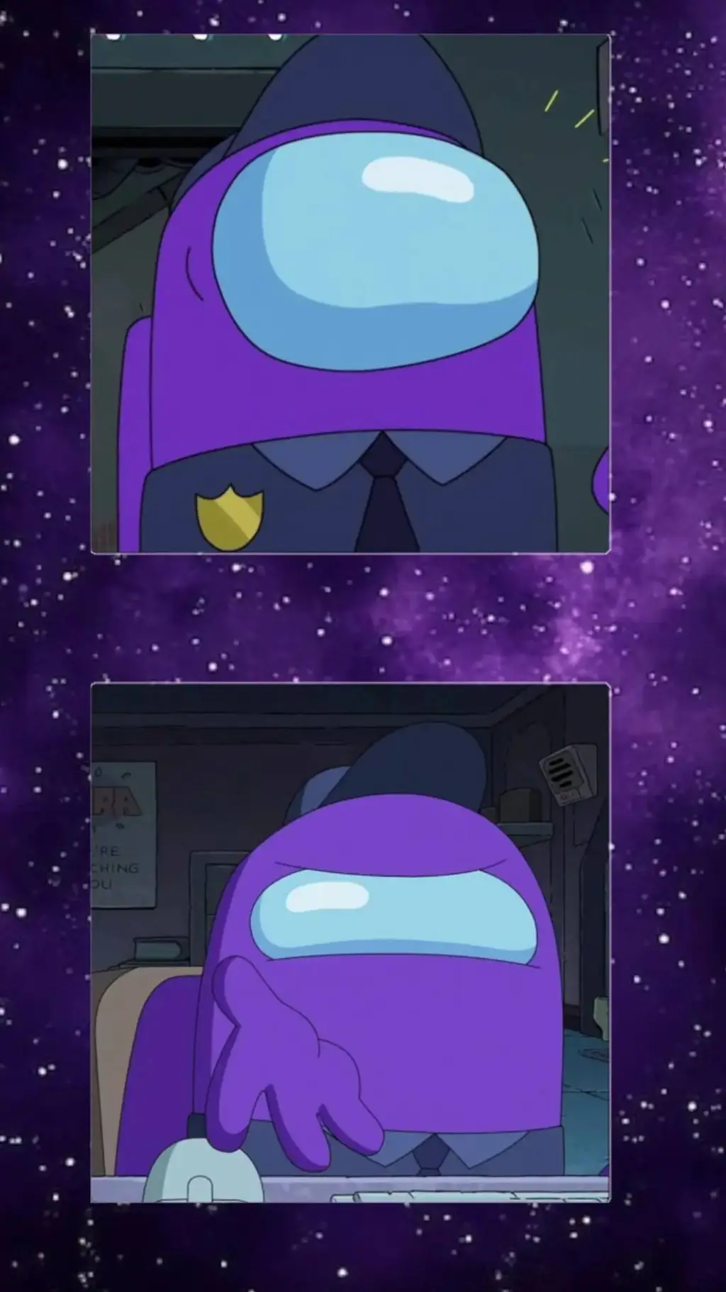 ai character: Purple Among us background
