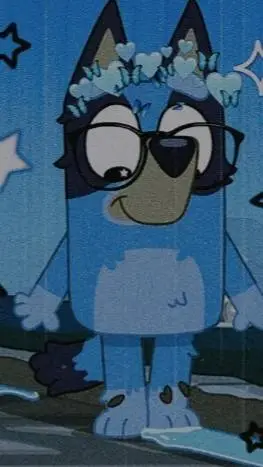 ai character: bluey  background